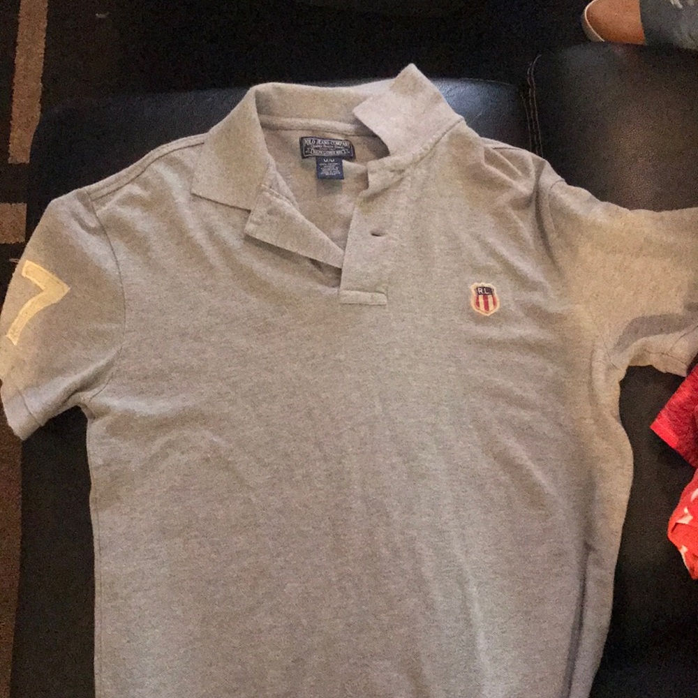 Gray Ralph Lauren polo shirt